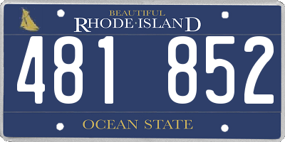 RI license plate 481852