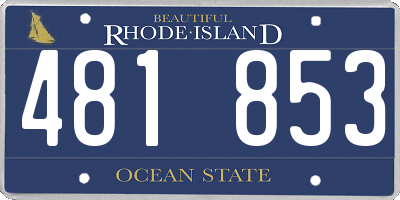 RI license plate 481853