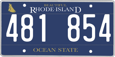 RI license plate 481854