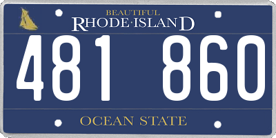 RI license plate 481860