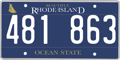 RI license plate 481863