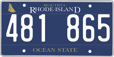 RI license plate 481865
