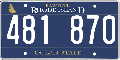 RI license plate 481870