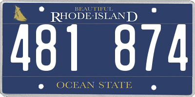 RI license plate 481874