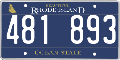RI license plate 481893