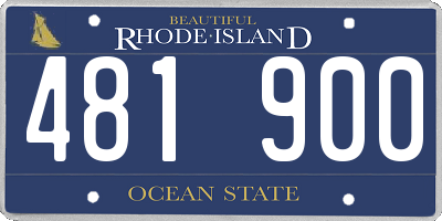 RI license plate 481900
