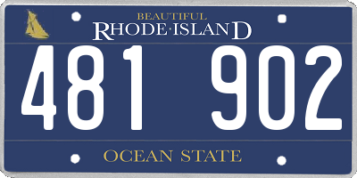 RI license plate 481902