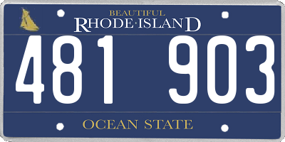 RI license plate 481903