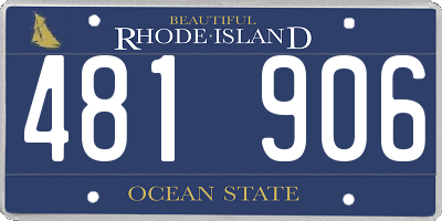 RI license plate 481906