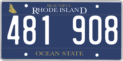RI license plate 481908