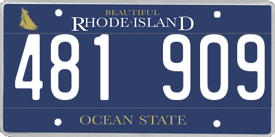 RI license plate 481909