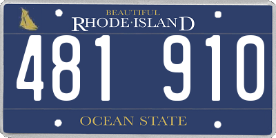 RI license plate 481910
