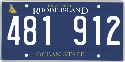 RI license plate 481912