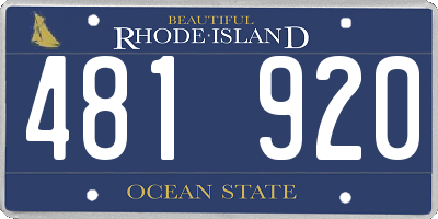 RI license plate 481920
