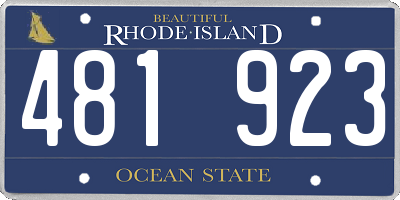 RI license plate 481923