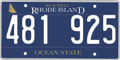 RI license plate 481925