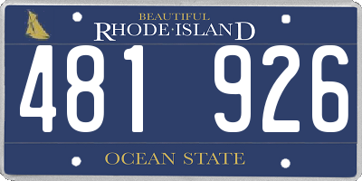 RI license plate 481926