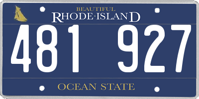 RI license plate 481927