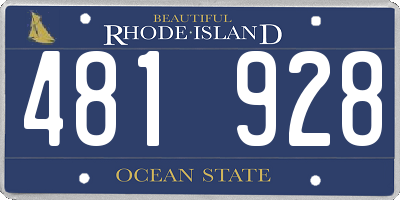 RI license plate 481928
