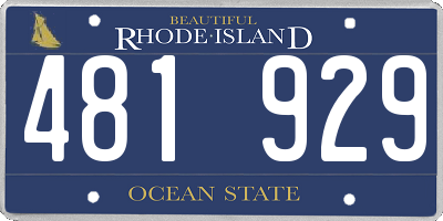 RI license plate 481929