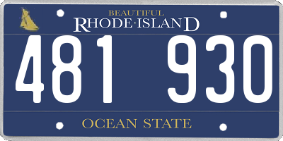 RI license plate 481930