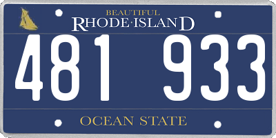 RI license plate 481933