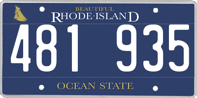 RI license plate 481935