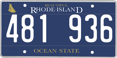 RI license plate 481936