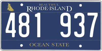 RI license plate 481937
