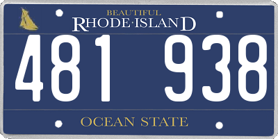 RI license plate 481938
