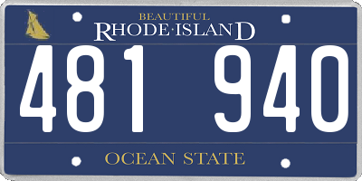RI license plate 481940