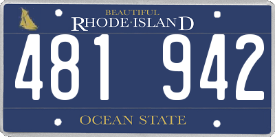RI license plate 481942