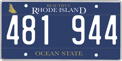 RI license plate 481944