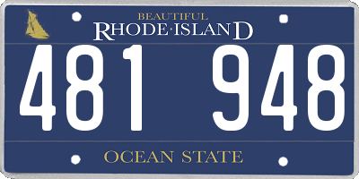RI license plate 481948