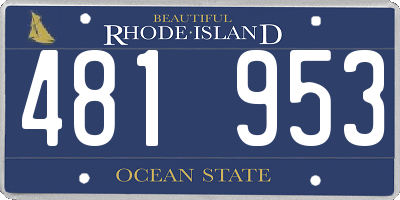 RI license plate 481953