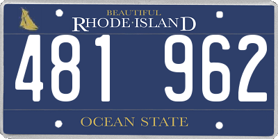 RI license plate 481962