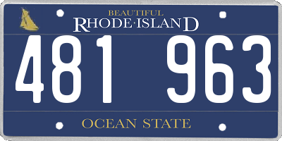 RI license plate 481963