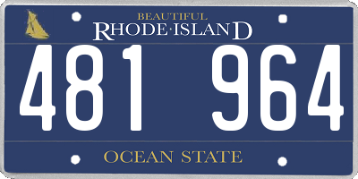 RI license plate 481964
