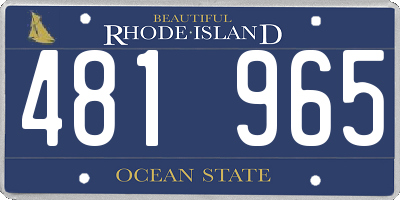 RI license plate 481965