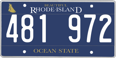 RI license plate 481972