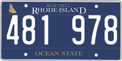 RI license plate 481978