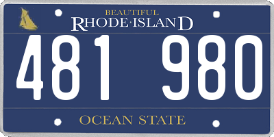 RI license plate 481980