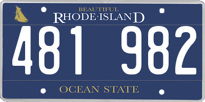 RI license plate 481982