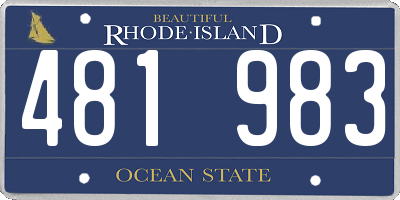 RI license plate 481983