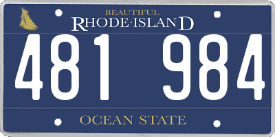 RI license plate 481984