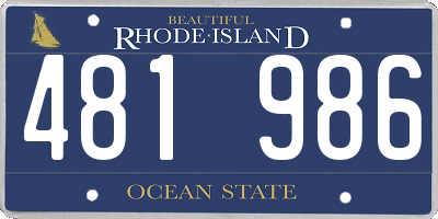 RI license plate 481986