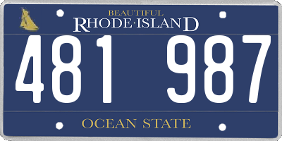 RI license plate 481987