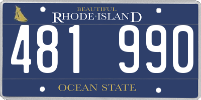 RI license plate 481990