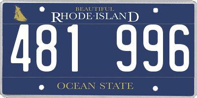 RI license plate 481996