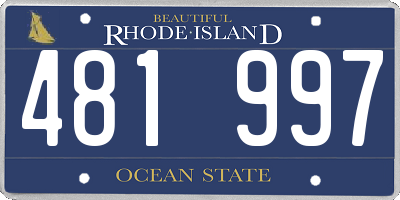 RI license plate 481997